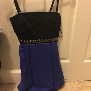 Two toned black and navy blue dress